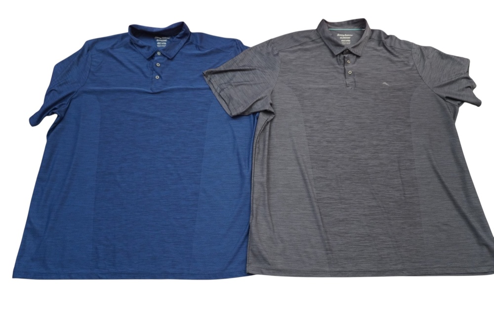 Tommy Bahama Island Zone Polo Shirt Men 4XLT Blue Gray Golf Lightweight Lot of 2